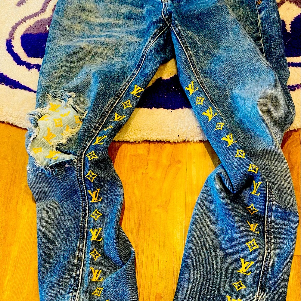 Denim Jeans LV Print